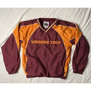 58 Sports Virginia Tech Hokies Windbreaker Pullover Men's Size Medium Orange Red